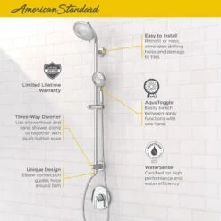 American Standard Spectra Versa Polished Chrome-Spray Shower Bar System -Master Locks Shop 012611700439 12274531 1800x1800
