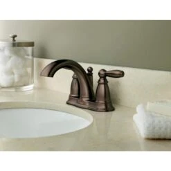 Moen Brantford Brushed Nickel 2-handle 4-in Centerset WaterSense Bathroom Sink Faucet With Drain -Master Locks Shop 026508161005 09103591 1800x1800