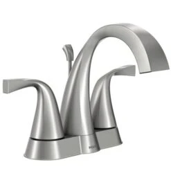 Moen Oxby Spot Resist Brushed Nickel 2-handle 4-in Centerset WaterSense Bathroom Sink Faucet With Drain -Master Locks Shop 026508262924xl 1800x1800
