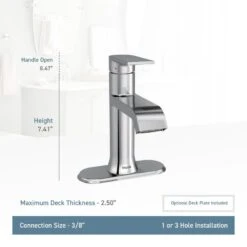 Moen Genta Brushed Nickel 1-handle Single Hole WaterSense Bathroom Sink Faucet With Drain -Master Locks Shop 026508271186 08541546 1800x1800