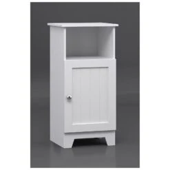 Redmon Contemporary Country Collection 13.38-in W X 27.63-in H X 11.75-in D White MDF Freestanding Linen Cabinet -Master Locks Shop 027061216591 11993789 1800x1800
