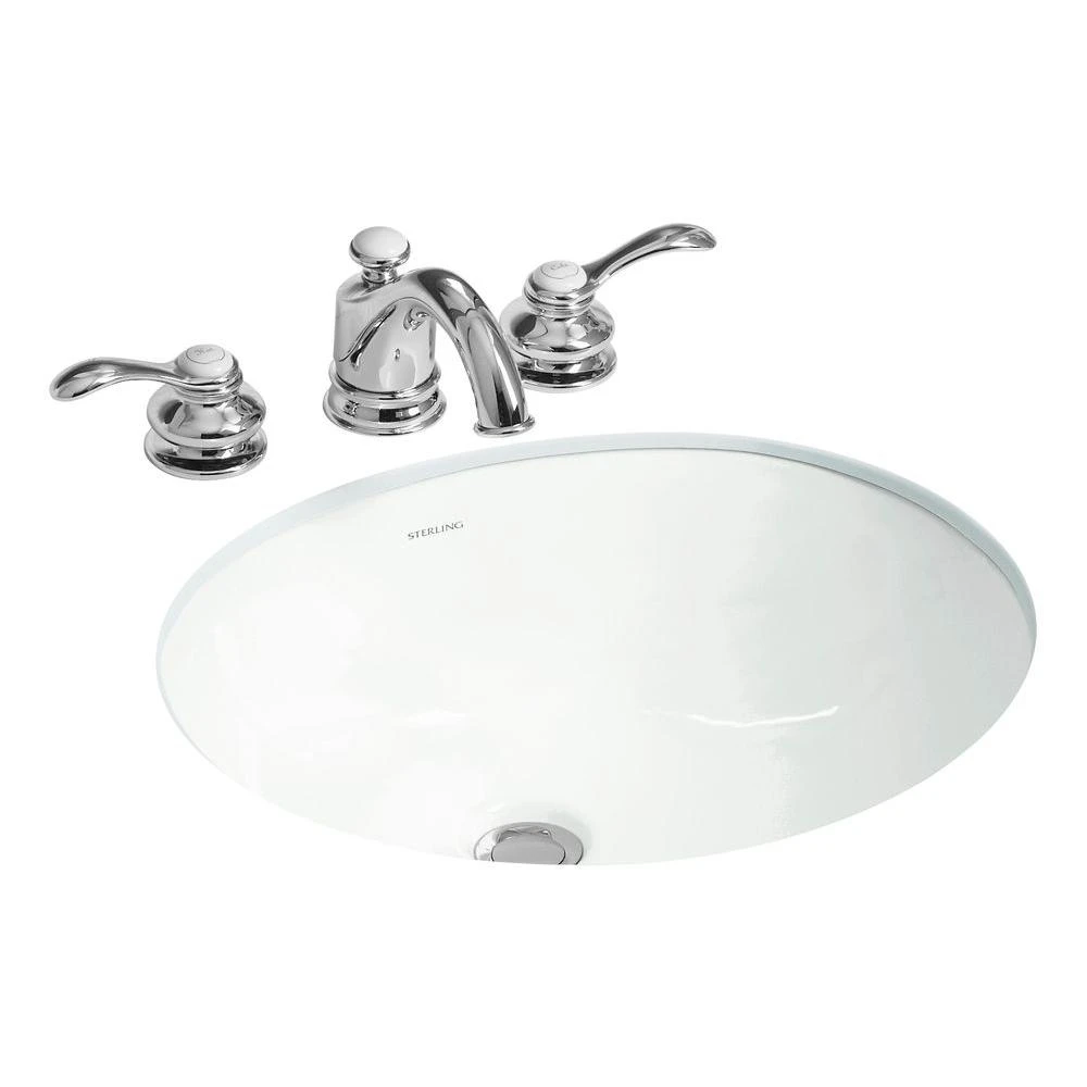 STERLING Wescott Under-Mounted Vitreous China Bathroom Sink In White With Overflow Drain 3 STERLING Wescott Under-Mounted Vitreous China Bathroom Sink In White With Overflow Drain