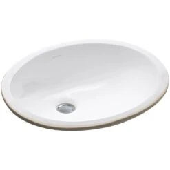 KOHLER Caxton Vitreous China Undermount Bathroom Sink In White With Overflow Drain