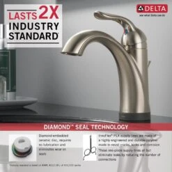 Delta Lahara Touch2Oxt Stainless 1-handle Single Hole/4-in Centerset WaterSense Bathroom Sink Faucet With Drain 21 Delta Lahara Touch2Oxt Stainless 1-handle Single Hole/4-in Centerset WaterSense Bathroom Sink Faucet With Drain -Master Locks Shop 034449643153 12171409 1800x1800