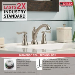 Delta Linden Stainless 2-handle Widespread WaterSense Bathroom Sink Faucet With Drain -Master Locks Shop 034449655583 05430025 1800x1800