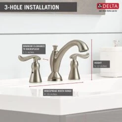 Delta Linden Stainless 2-handle Widespread WaterSense Bathroom Sink Faucet With Drain -Master Locks Shop 034449655583 12170331 1800x1800