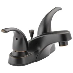 Peerless Choice Oil Rubbed Bronze 2-handle 4-in Centerset WaterSense Bathroom Sink Faucet With Drain -Master Locks Shop 034449692519xl 1800x1800