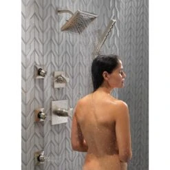 Delta Universal Showering Components Stainless 5-Spray Handheld Shower 1.75-GPM (6.6-LPM) -Master Locks Shop 034449719780 12171378 1800x1800