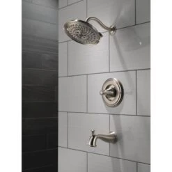 Delta Valdosta With H2Okinetic Technology Spotshield Brushed Nickel 1-Handle Bathtub And Shower Faucet With Valve -Master Locks Shop 034449826136 05361541 1800x1800