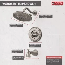 Delta Valdosta With H2Okinetic Technology Spotshield Brushed Nickel 1-Handle Bathtub And Shower Faucet With Valve -Master Locks Shop 034449826136 05466327 1800x1800