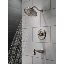 Delta Valdosta With H2Okinetic Technology Spotshield Brushed Nickel 1-Handle Bathtub And Shower Faucet With Valve -Master Locks Shop 034449826136 05488491 1800x1800