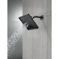Delta Universal Showering Components Matte Black 3-Spray Rain Shower Head 1.75-GPM (6.6-LPM) -Master Locks Shop 034449838092 12168236 1800x1800