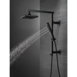 Delta Universal Showering Components Matte Black 3-Spray Rain Shower Head 1.75-GPM (6.6-LPM) -Master Locks Shop 034449838092 12168239 1800x1800
