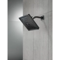 Delta Universal Showering Components Matte Black 3-Spray Rain Shower Head 1.75-GPM (6.6-LPM) -Master Locks Shop 034449838092 12168240 1800x1800