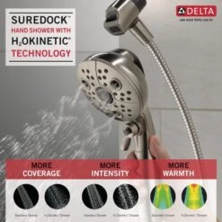 Delta Universal Showering Components Brushed Nickel 6-Spray Handheld Shower 1.75-GPM (6.6-LPM) -Master Locks Shop 034449864336 10611939 1800x1800