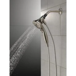 Delta Universal Showering Components Brushed Nickel 6-Spray Handheld Shower 1.75-GPM (6.6-LPM) -Master Locks Shop 034449864336 10611942 1800x1800