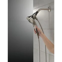 Delta Universal Showering Components Brushed Nickel 6-Spray Handheld Shower 1.75-GPM (6.6-LPM) -Master Locks Shop 034449864336 12165944 1800x1800