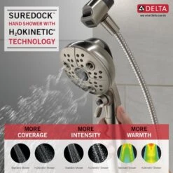Delta Universal Showering Components Brushed Nickel 6-Spray Handheld Shower 1.75-GPM (6.6-LPM) -Master Locks Shop 034449864336 12165945 1800x1800