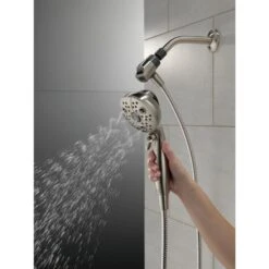 Delta Universal Showering Components Brushed Nickel 6-Spray Handheld Shower 1.75-GPM (6.6-LPM) -Master Locks Shop 034449864336 12165947 1800x1800