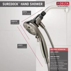 Delta Universal Showering Components Brushed Nickel 6-Spray Handheld Shower 1.75-GPM (6.6-LPM) -Master Locks Shop 034449864336 12165949 1800x1800