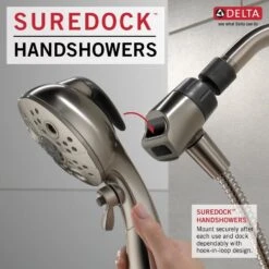 Delta Universal Showering Components Brushed Nickel 6-Spray Handheld Shower 1.75-GPM (6.6-LPM) -Master Locks Shop 034449864336 12165952 1800x1800