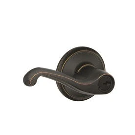 Schlage F51 Flair Flair Aged Bronze Reversible Keyed Entry Door Handle 3 Schlage F51 Flair Flair Aged Bronze Reversible Keyed Entry Door Handle