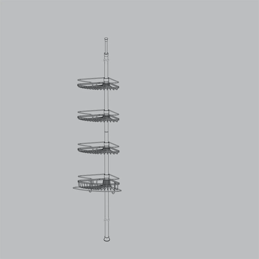 Zenith 97-in H Steel Chrome Tension Pole Freestanding Shower Caddy 4 Zenith 97-in H Steel Chrome Tension Pole Freestanding Shower Caddy - Image 2