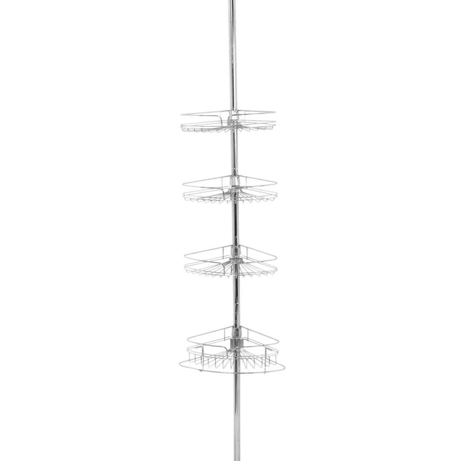 Zenith 97-in H Steel Chrome Tension Pole Freestanding Shower Caddy 7 Zenith 97-in H Steel Chrome Tension Pole Freestanding Shower Caddy - Image 5
