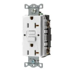 Hubbell White 20-Amp Decorator GFCI Residential/Commercial Outlet