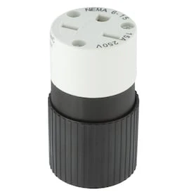 Hubbell 15-Amp-Volt Black/White 3-Wire Grounding Connector 3 Hubbell 15-Amp-Volt Black/White 3-Wire Grounding Connector