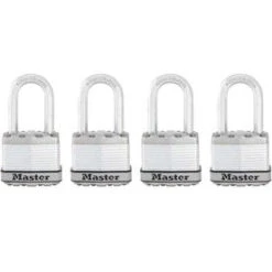 Master Lock 4-Pack 1.75-in Steel Keyed Padlock