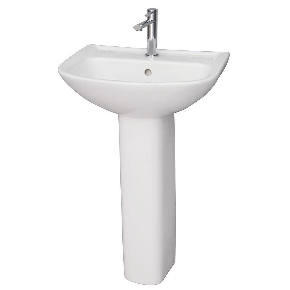 Barclay Products Lara 510 Pedestal Combo Bathroom Sink In White 3 Barclay Products Lara 510 Pedestal Combo Bathroom Sink In White