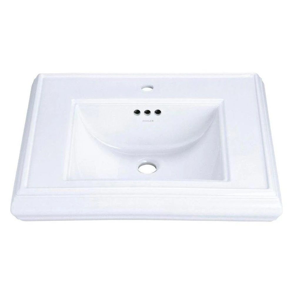 KOHLER Memoirs 24 In. Ceramic Pedestal Sink Basin In White With Overflow Drain 10 KOHLER Memoirs 24 In. Ceramic Pedestal Sink Basin In White With Overflow Drain - Image 8
