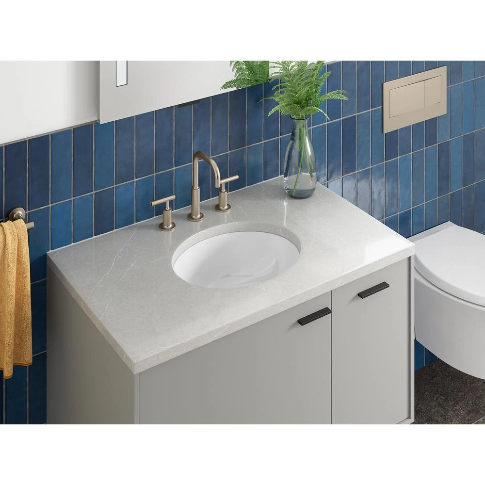 KOHLER Caxton Vitreous China Undermount Bathroom Sink In White With Overflow Drain 9 KOHLER Caxton Vitreous China Undermount Bathroom Sink In White With Overflow Drain - Image 7