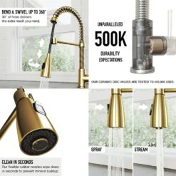 Brant Single-Handle Pull-Down Sprayer Kitchen Faucet With Soap Dispenser In Matte Gold -Master Locks Shop 0e1e329bd77a87cbae6a2cec0da8c3b0 1800x1800