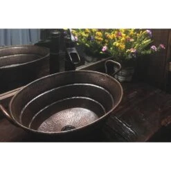 Premier Copper Products Oval Bucket Hammered Copper Vessel Sink With Handles In Oil Rubbed Bronze 18 Premier Copper Products Oval Bucket Hammered Copper Vessel Sink With Handles In Oil Rubbed Bronze -Master Locks Shop 0e3b64b53b0cf287cf473d2793775b7c 1800x1800