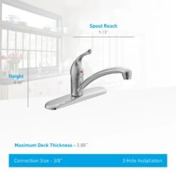 Chateau Low-Arc Single-Handle Standard Kitchen Faucet In Chrome -Master Locks Shop 0e9c2f2049c22d37536e09191fc37937 1800x1800