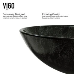 VIGO Gray Handmade Glass Round Vessel Bathroom Sink In Gray Onyx -Master Locks Shop 0fc5857ff9b37e30932dfd44b70c4778 1800x1800