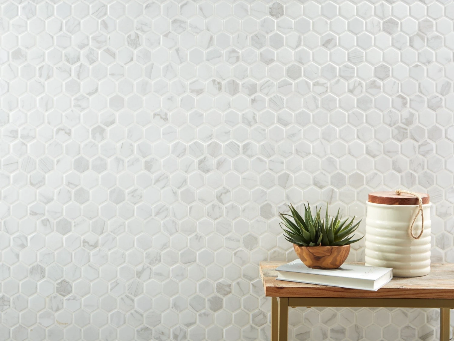 Marble Art 1.5 In. Hexagon Ceramic Mosaic 5 Marble Art 1.5 In. Hexagon Ceramic Mosaic - Image 3