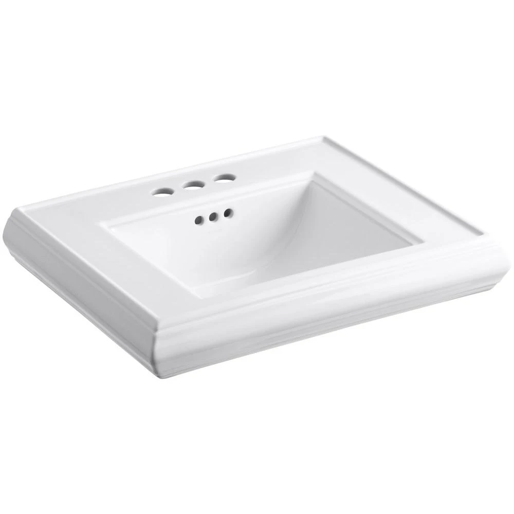 KOHLER Memoirs 24 In. Ceramic Pedestal Sink Basin In White With Overflow Drain 3 KOHLER Memoirs 24 In. Ceramic Pedestal Sink Basin In White With Overflow Drain