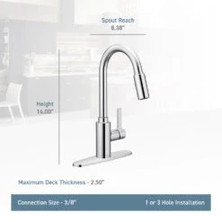 Genta Single-Handle Pull-Down Sprayer Kitchen Faucet With Reflex In Chrome -Master Locks Shop 12af3ca8d9d9899361f759a73b3fd283 1800x1800