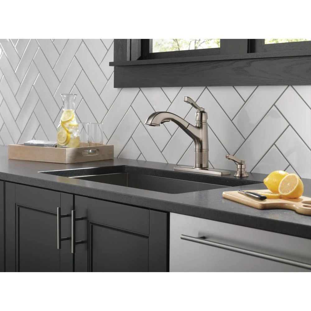Allentown Single-Handle Pull-Out Sprayer Kitchen Faucet With Soap Dispenser In Stainless 4 Allentown Single-Handle Pull-Out Sprayer Kitchen Faucet With Soap Dispenser In Stainless - Image 2