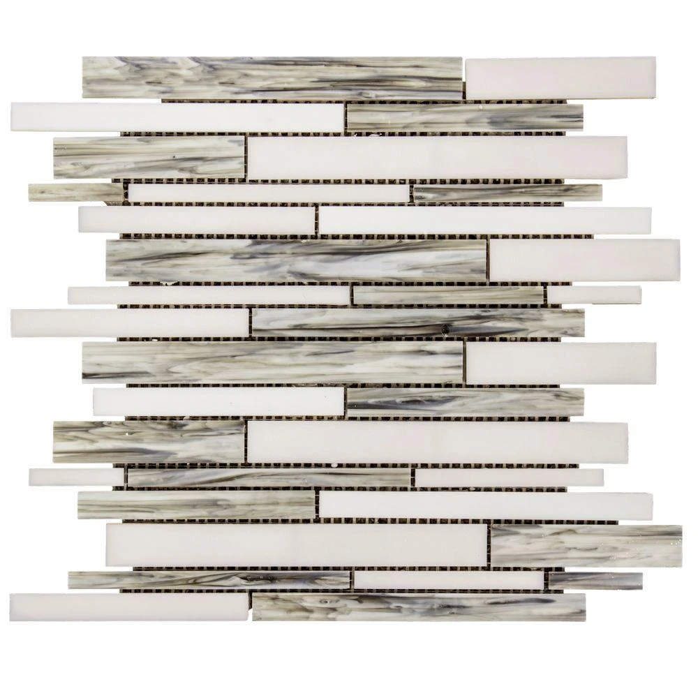 Jeffrey Court Coastal Skies Grey 14 In. X 11.75 In. X 8 Mm Interlocking Glossy Glass Mosaic Tile 3 Jeffrey Court Coastal Skies Grey 14 In. X 11.75 In. X 8 Mm Interlocking Glossy Glass Mosaic Tile
