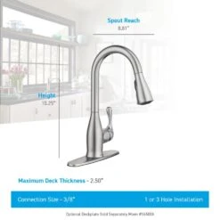 Kaden Single-Handle Pull-Down Sprayer Kitchen Faucet With Reflex, Power Clean And Soap Dispenser In Chrome -Master Locks Shop 1442502817ed69ab409952a405369b1a 1800x1800