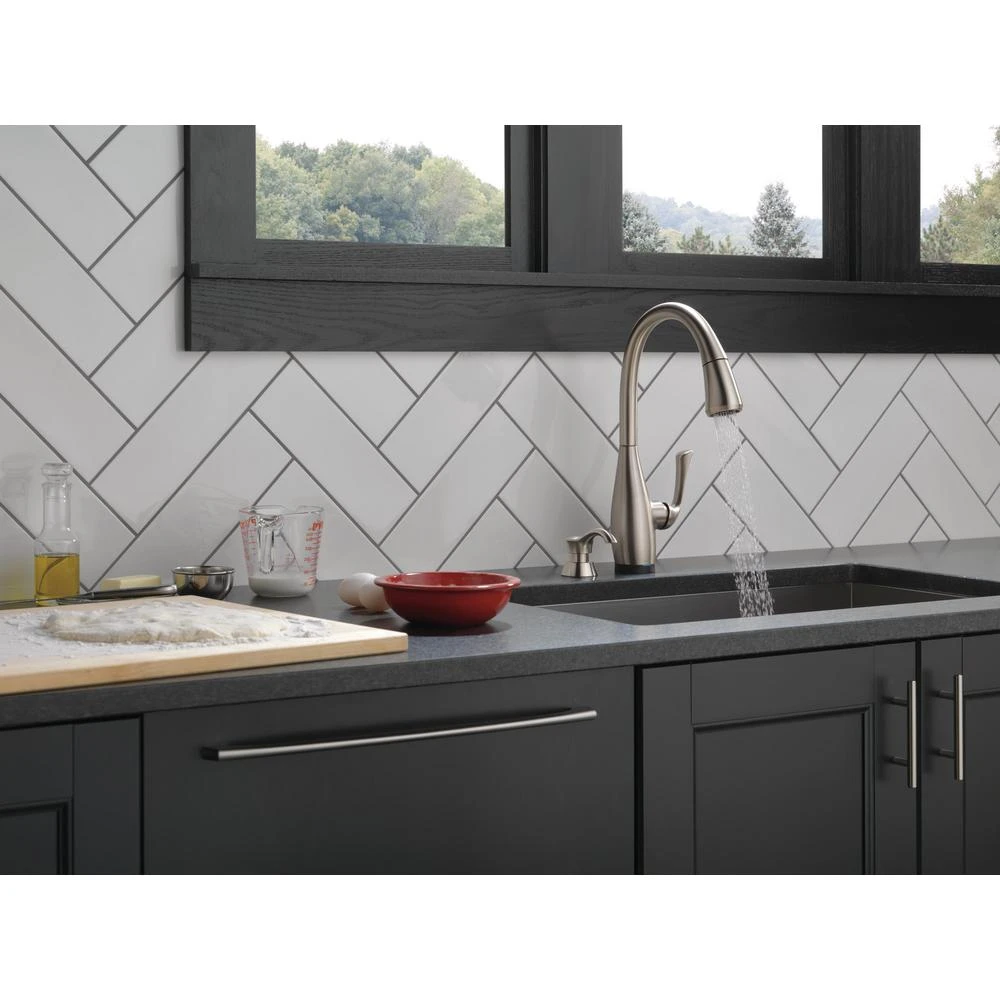 Dominic Single-Handle Pull-Down Sprayer Kitchen Faucet With Touch2O & ShieldSpray Technology In SpotShield Stainless 11 Dominic Single-Handle Pull-Down Sprayer Kitchen Faucet With Touch2O & ShieldSpray Technology In SpotShield Stainless - Image 9