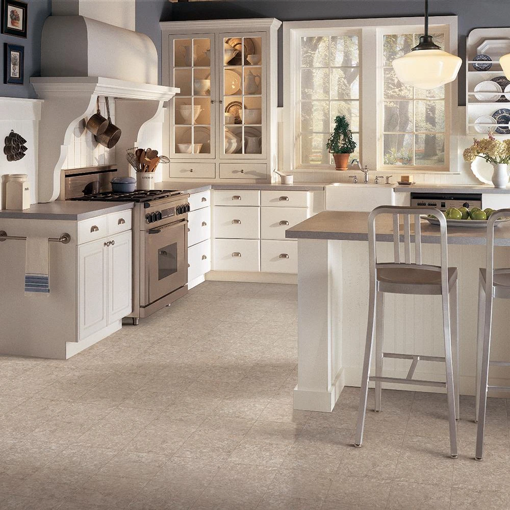 Armstrong Gothic Stone II Mineral Beige 12 In. X 12 In. Residential Peel And Stick Vinyl Tile Flooring (45 Sq. Ft. / Case) 4 Armstrong Gothic Stone II Mineral Beige 12 In. X 12 In. Residential Peel And Stick Vinyl Tile Flooring (45 Sq. Ft. / Case) - Image 2