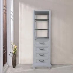 Tuscany® Addison 18"W X 18"D X 60"H Gray Linen Cabinet 5 Tuscany® Addison 18"W X 18"D X 60"H Gray Linen Cabinet -Master Locks Shop 18GSCENE1 1800x1800