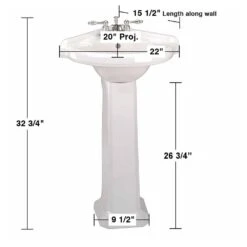 Portsmouth 22 In. Corner Pedestal Combo Bathroom Sink In White With Overflow -Master Locks Shop 18b504f03534818a0ceb393ff4c75683 1800x1800