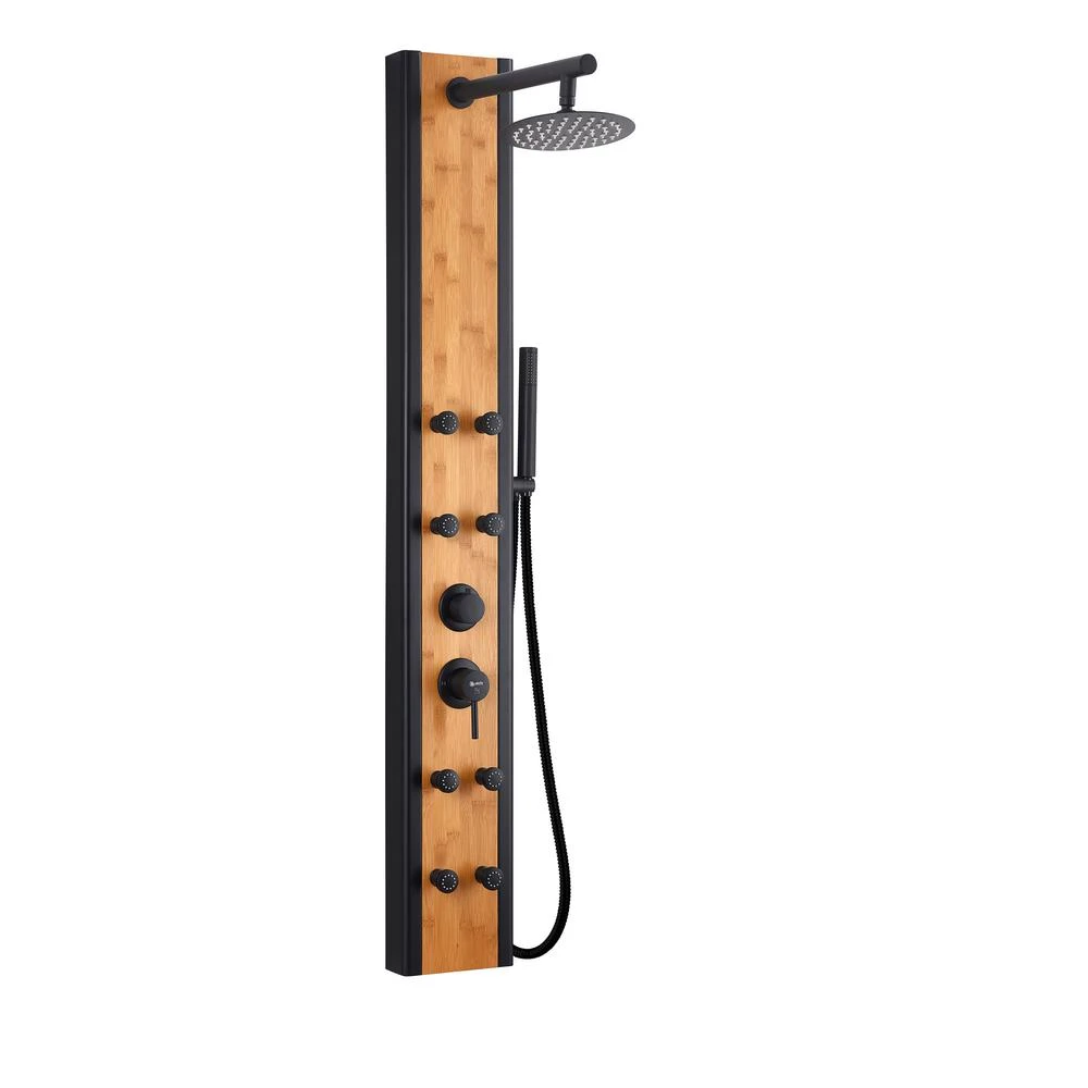 57 In. 8-Jet Multifunction Shower Panel System With Adjustable Rainfall Shower Head And Handheld Shower Head 3 57 In. 8-Jet Multifunction Shower Panel System With Adjustable Rainfall Shower Head And Handheld Shower Head