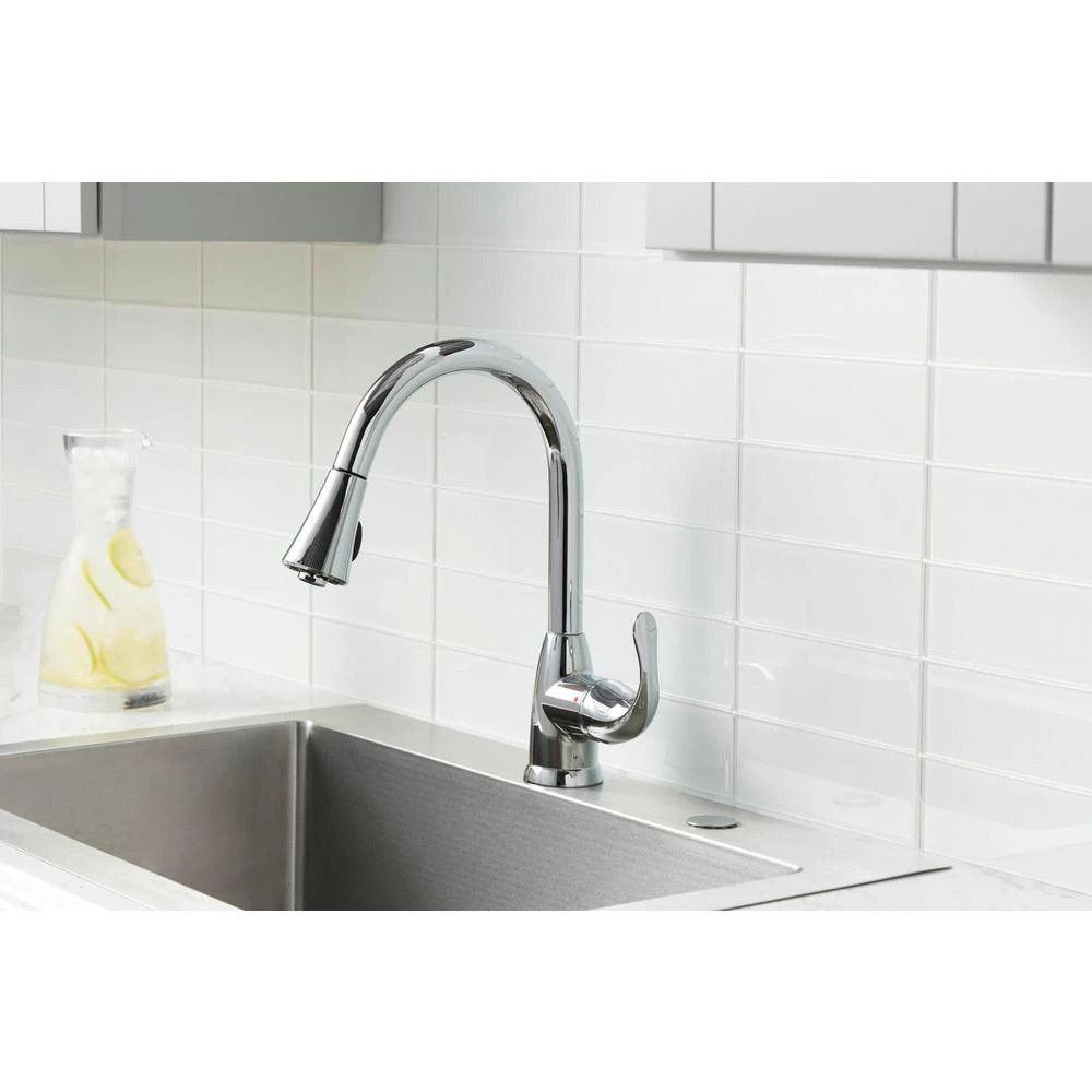 Market Single-Handle Pull-Down Sprayer Kitchen Faucet In Chrome 5 Market Single-Handle Pull-Down Sprayer Kitchen Faucet In Chrome - Image 3